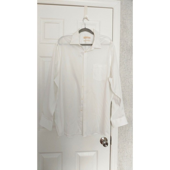 Michael Kors Non Iron Men's White Button Up Shirt 18,5 - Picture 2 of 5